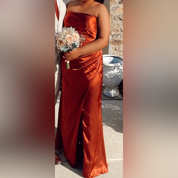 Worn Once. Prom Dress, Cinnamon color Brand is Galina Signature size 20